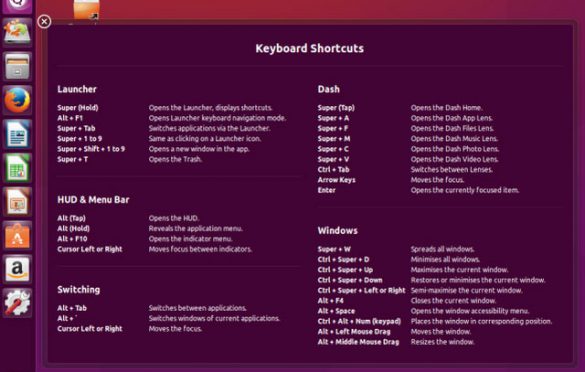 کلید های میانبر در اوبونتو (Ubuntu)