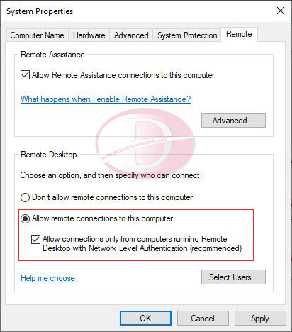 فعال کردن Remote Desktop در ویندوز