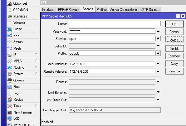 آموزش راه اندازی PPTP Server در میکروتیک - ساخت PPTP VPN