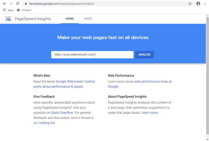 تست سرعت وب سایت توسط گوگل با ابزار PageSpeed Insights