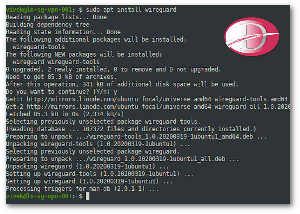 آموزش نصب و تنظیم WireGuard در لینوکس اوبونتو