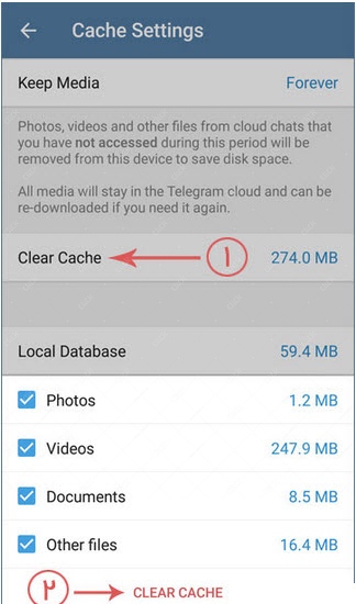 آموزش حذف حافظه کش تلگرام در اندروید و آیفون و دسکتاپ - پاک کردن Telegram Cache