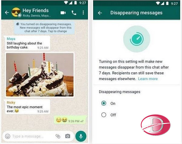 آموزش ارسال پیام و عکس و فیلم حذف شونده در واتساپ