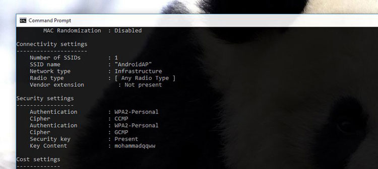 نمایش و بازیابی رمز وای فای با CMD - مشاهده پسورد ذخیره شده وای فای در کامپیوتر ویندوز