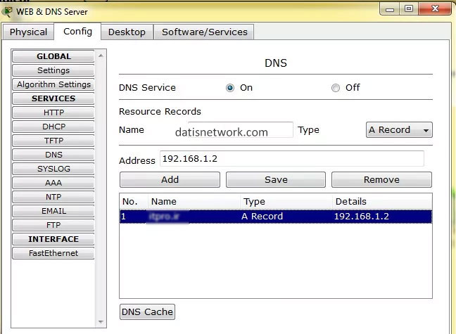 آموزش راه اندازی DNS Server در پکت تریسر (Packet Tracer)