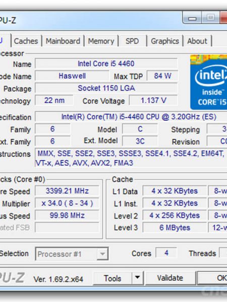 CPU اینتل سری Haswell مدل Core i5-4460 تری
