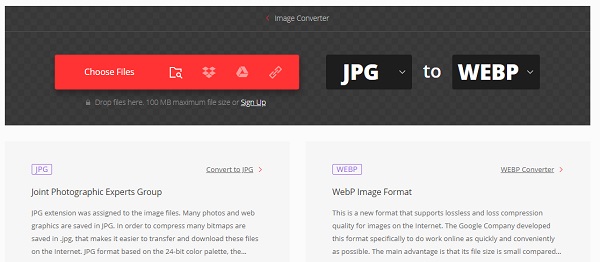 آموزش روش تبدیل عکس با فرمت JPG به WebP با ابزارهای آنلاین