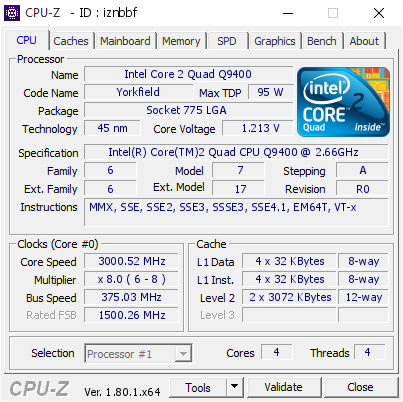 CPU اینتل سری Core 2 Quad مدل Q9400 try