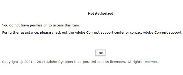 آموزش رفع خطا و ارور Not Authorized در Adobe Connect (ادوبی کانکت)