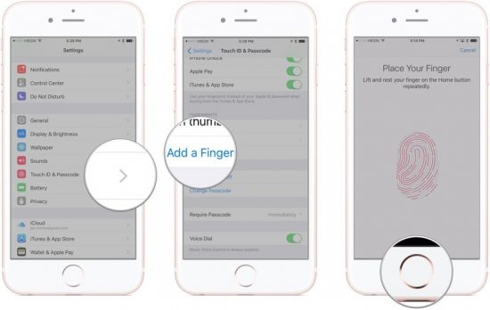 آموزش تصویری نحوه فعال کردن قفل اثر انگشت (Touch ID) در گوشی آیفون (iOS)