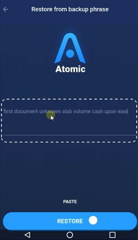 آموزش نحوه بازیابی و ریکاوری کیف پول اتمیک والت (Atomic Wallet)
