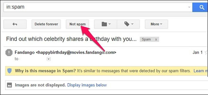 آموزش جلوگیری از اسپم شناخته شدن ایمیل ها - نحوه خارج کردن ایمیل از بخش Spam