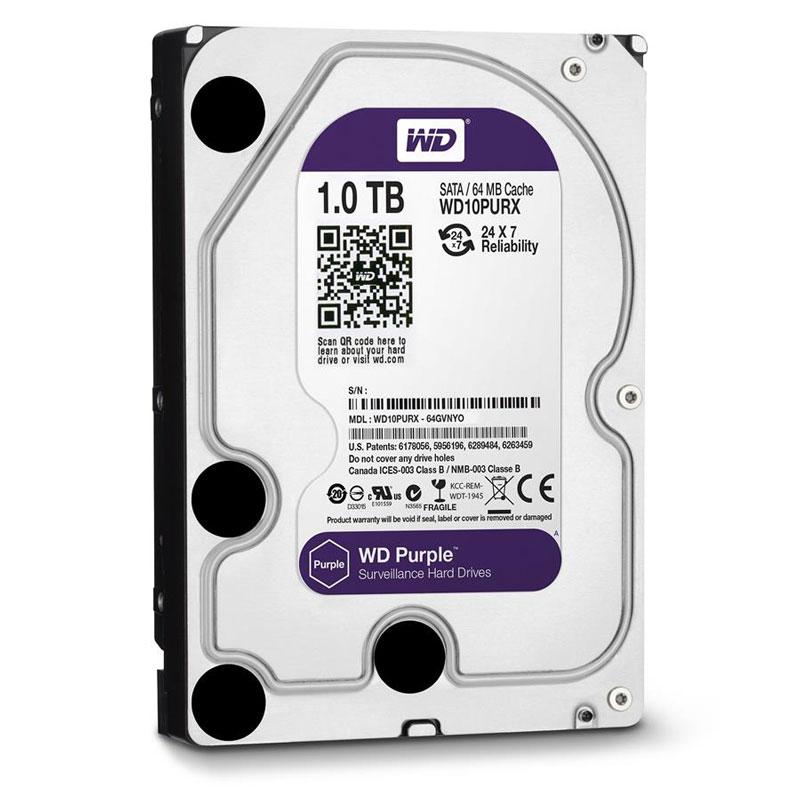 هارد دیسک وسترن دیجیتال بنفش WD Purple 1TB با ظرفیت 1 ترابایت