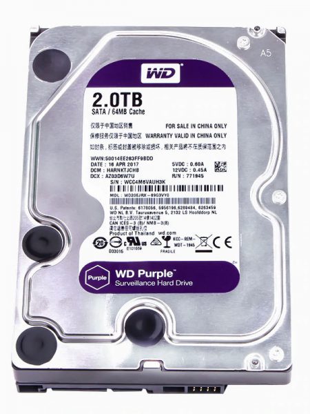 هارد دیسک اینترنال وسترن دیجیتال بنفش WD Purple 2TB با ظرفیت 2 ترابایت