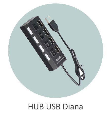 هاب USB دیانا چهار پورت کلید دار Diana USB 2.0/3.0