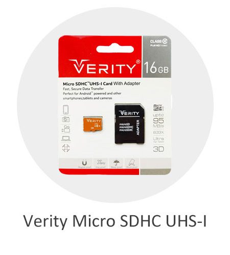 کارت حافظه 16 گیگابایت وریتی مدل Verity Micro SDHC UHS-I همراه با آداپتور