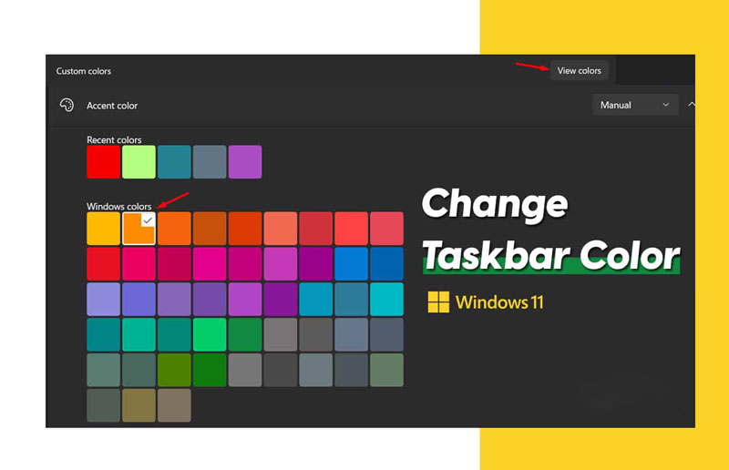 آموزش تغییر رنگ تسکبار (Taskbar) در ویندوز 11 و 10