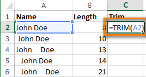 آموزش پاکسازی فضای خالی بین اعداد در Excel