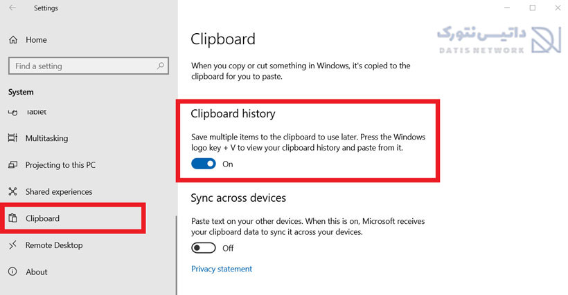 آموزش مدیریت Clipboard در Windows 10