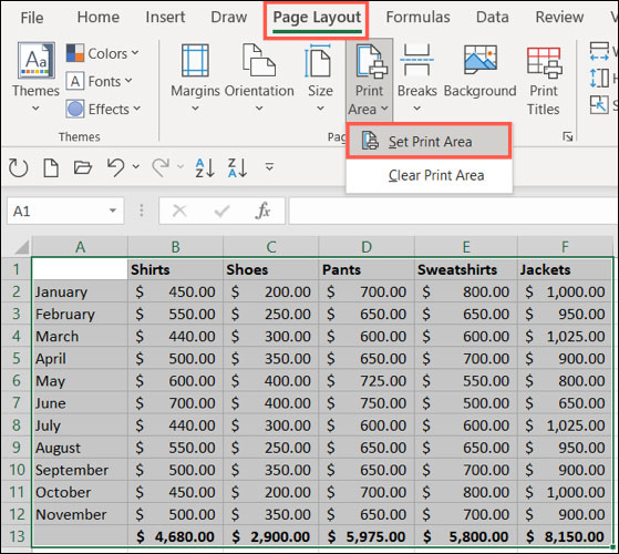 آموزش تنظیم محدوده پرینت در اکسل (Excel)