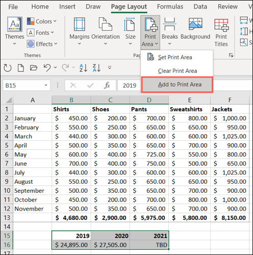 How to Set the Print Area in Microsoft Excel