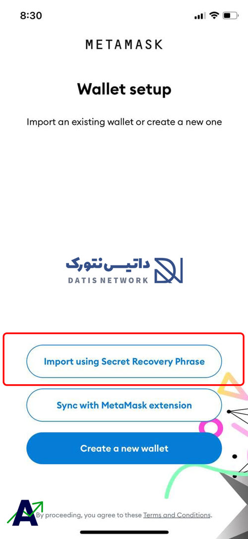 Import using secret recovery phrases