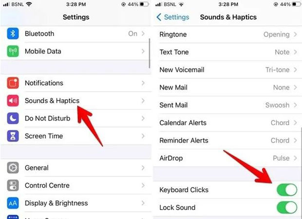 آموزش قطع کردن صدای کیبورد در آیفون (iOS)