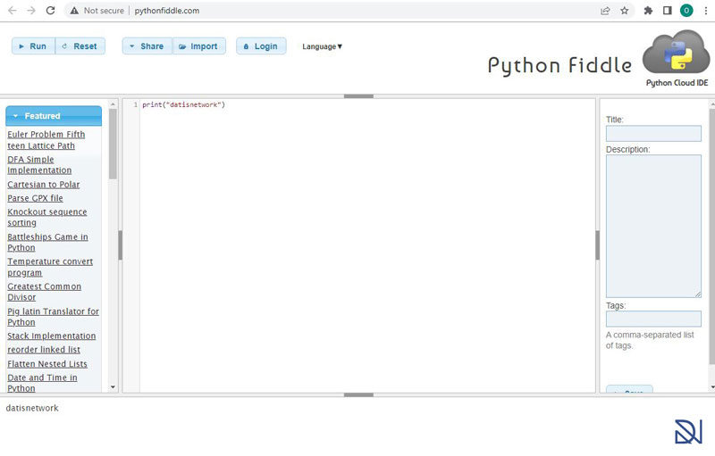 کدنویسی و اجرای آنلاین کد پایتون (Python)