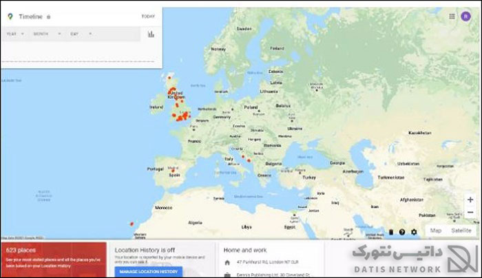 آموزش مشاهده تاریخچه مکان های بازدید شده در گوگل مپ
