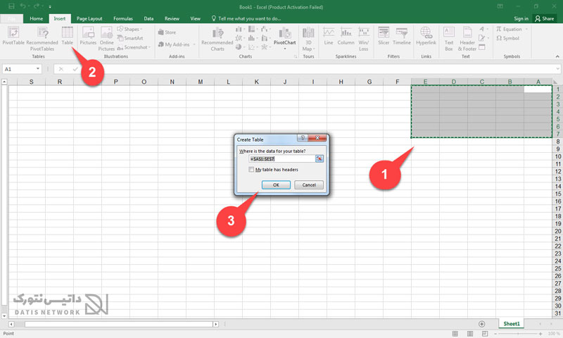آموزش نحوه رسم و کشیدن جدول در اکسل (Excel)