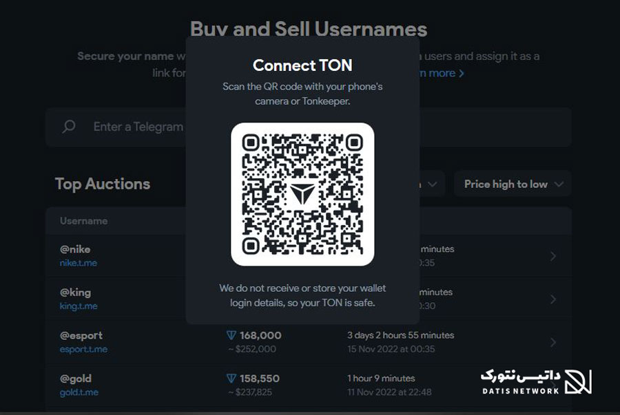 آموزش خرید و فروش آیدی و نام‌ کاربری تلگرام در Fragment.com