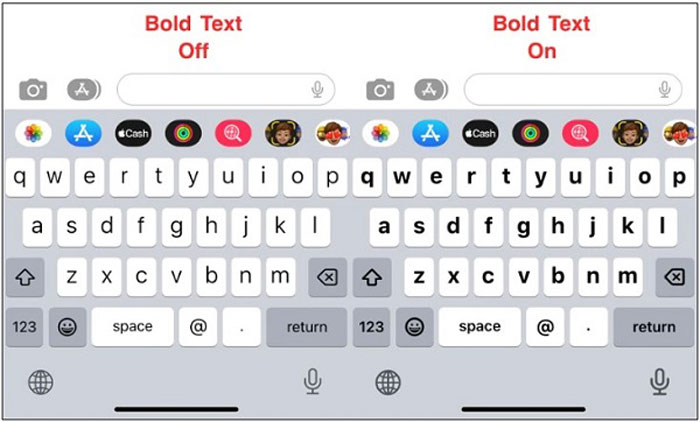 آموزش تغییر اندازه حروف صفحه کلید در iPhone